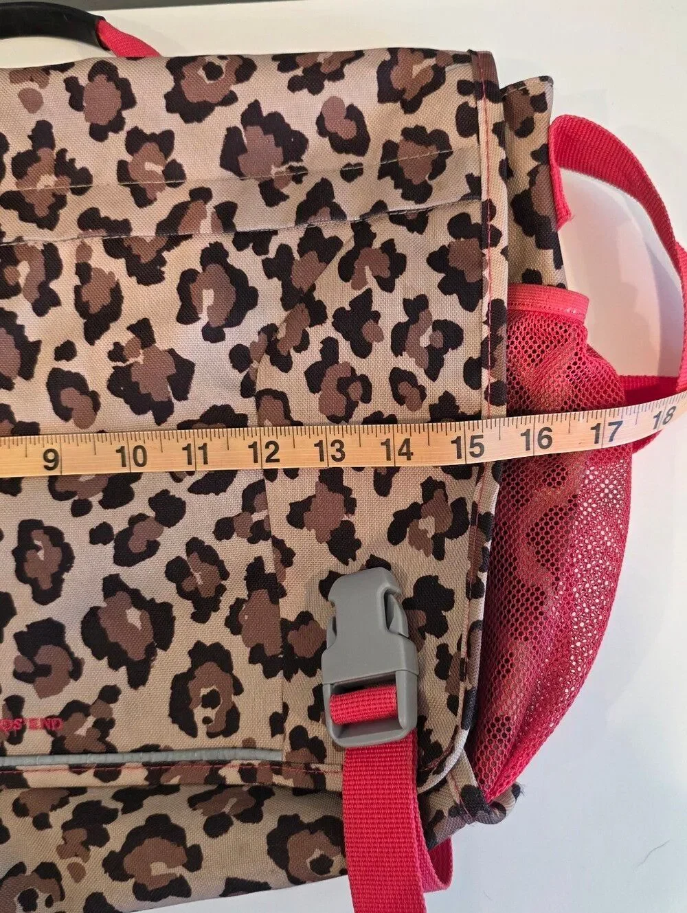 Lands End Leopard Print Messenger Tote Bag Backpack Back to School Travel Work